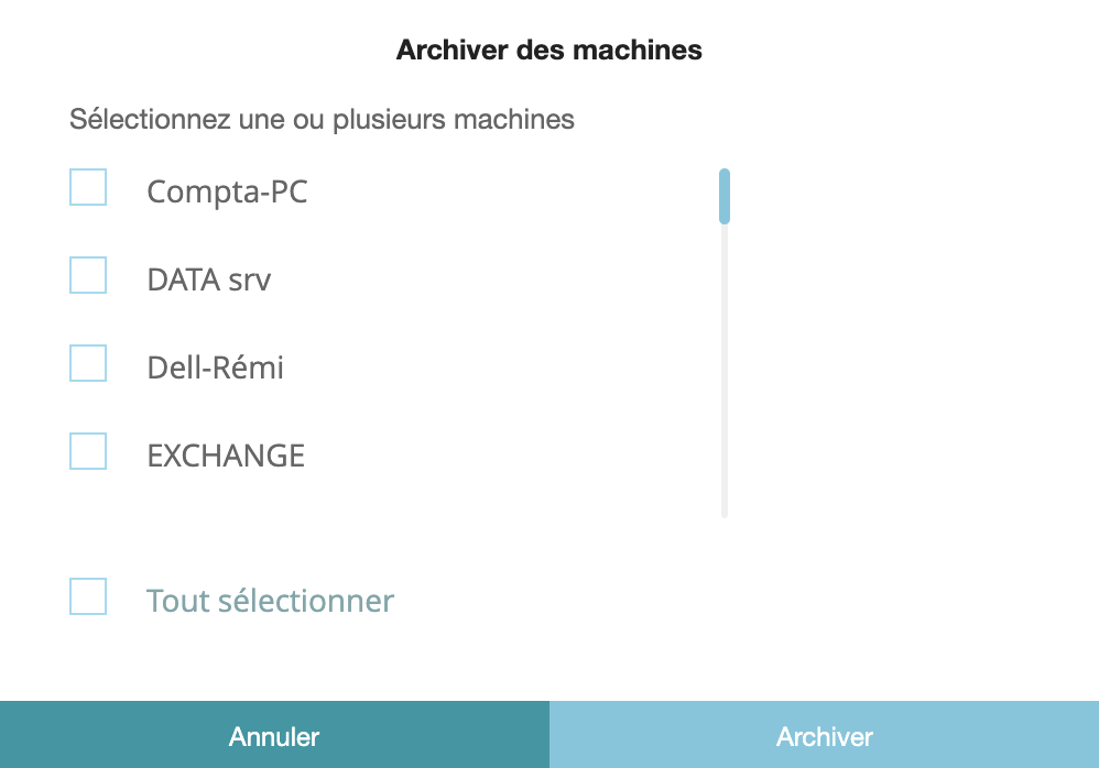 Administration partenaire d'un compte Oxibox, archiver des machines