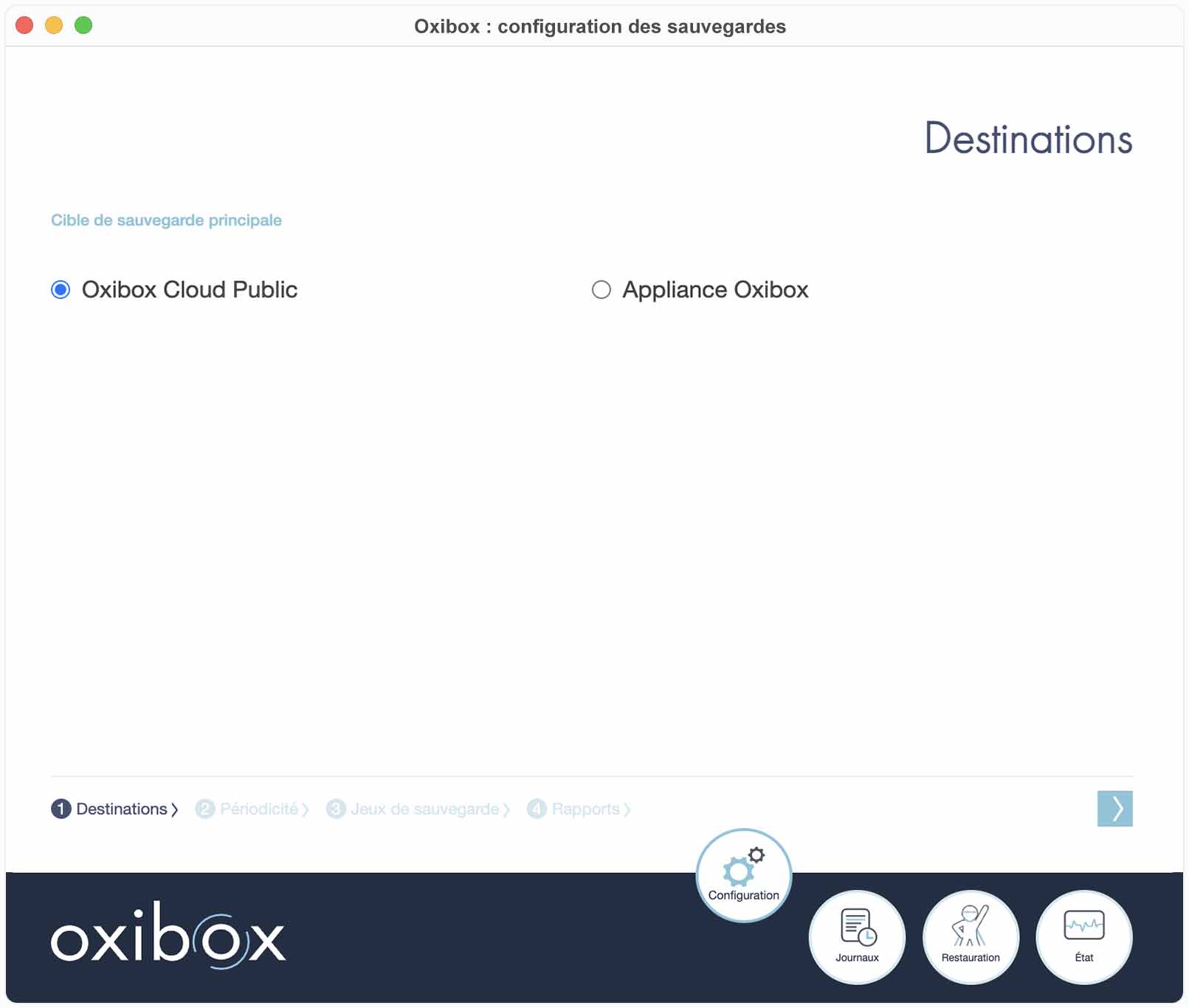 Agent Oxibox Configuration choix de la solution