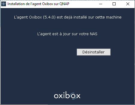 Agent Oxibox QNAP désinstallation