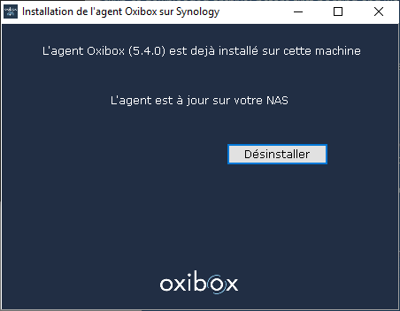 Agent Oxibox Synology DSM 7 désinstallation