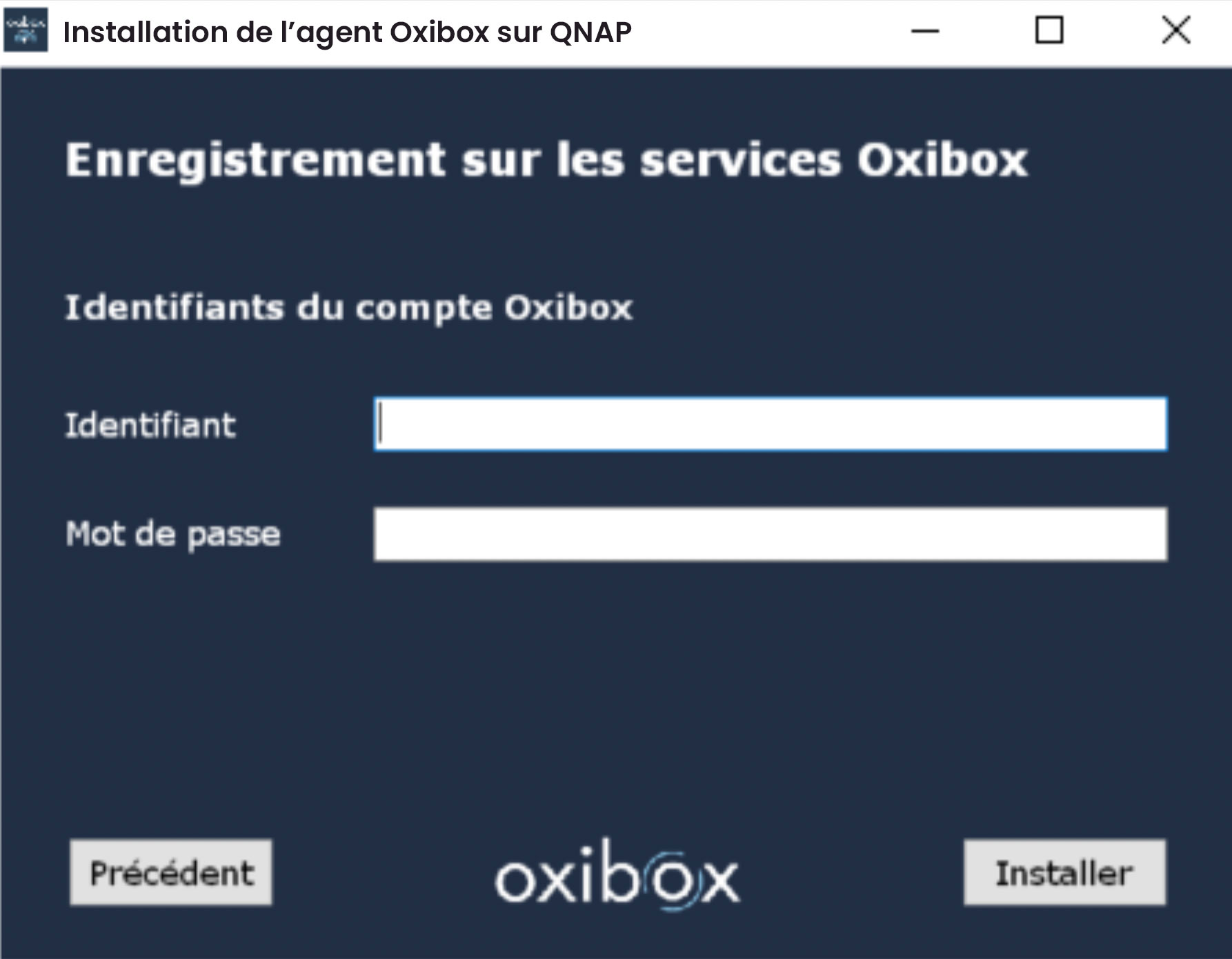 Agent Oxibox QNAP enregistrement