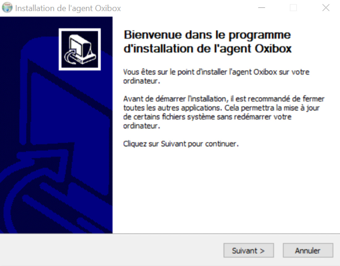 Agent Oxibox Windows XP anterieurs legacy Bienvenue