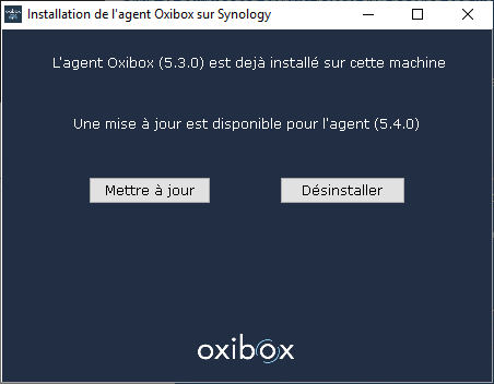 Agent Oxibox Synology DSM 7 mise à jour