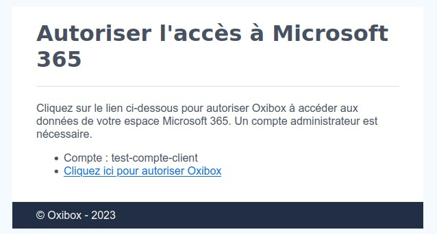 E-mail Oxibox accès M365